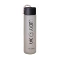 360ml Portable Frosted Glass Water Bottle Drink Bottle Water Container Contracted Smile Bottle-Cup Cups Cover Included. 