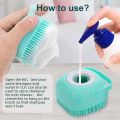 Dog Bath Brush, Pet Massage Brush Shampoo Dispenser, Soft Silicone Brush Rubber Bristle for Dogs and Cats Shower Grooming. 