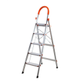 Multipurpose 5 Step Aluminum Ladder, Orange Color Highly Durable Foldable Ladder, With Non Slip Foot Pads. 
