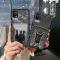 Full wrap Dirt-resistant Phone Case For TCL 405/406/408/T506S Cartoon Card bag Cover Durable Cute Soft case Card sleeve. 