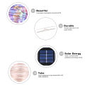 Energy Saving Solar Tube String Light 22M 200 Lamp Bead 8 Functions Transparent Pipe Copper Wire Outdoor Waterproof Decoration String Light. 