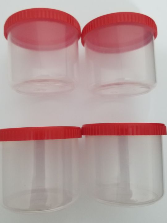 04 PCS Mini  Clear Plastic  Packing Jar Tin Box Container