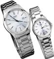 Casio Couple watch His & Her Silver Dial Silver Tone Couple Watch (MTP/LTP-1183A-7A). 