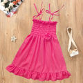 Baby girl yellow strap smock dress. 