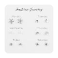 Simple Design One Week Earring Sets Ear Studs for Women Girls. 