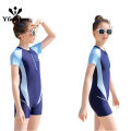 Yfashion Kids Girls Cotton Short Sleeve Swimming Suit Comfortable Breathable Lightweight One-piece Swimsuit Swimwear Rash Guard. 
