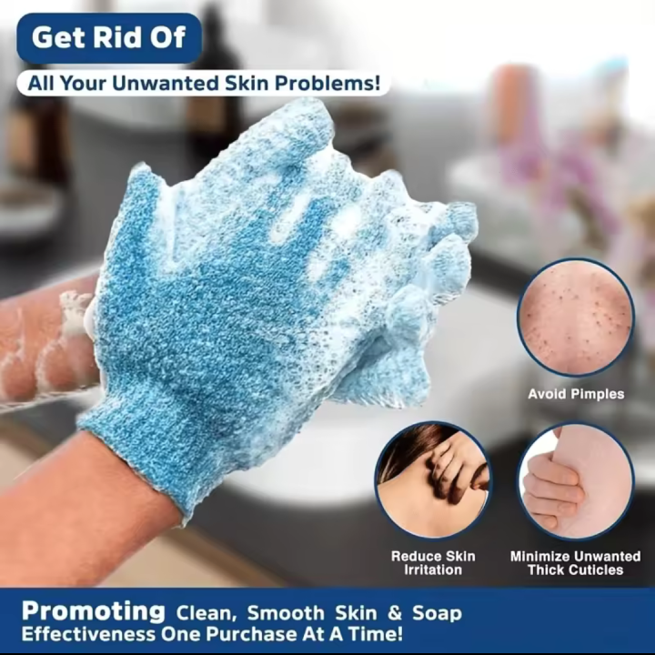 Exfoliating Gloves Bath Sponge Body Dead Skin Remover Bathroom Shower Brush Massager Scrub Exfoliator Cleaning Gloves Dishwashing Multifunctional Household Magic Cleaning Gloves With Brush Kitchen Tools Soap Use Gloves Pet Bath Brush Household