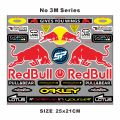 Racing Red Bull Helmet Stickers Decal Logo Car Motorcycle Sticker For Honda Ktm Yamaha. 