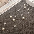 Woman's Camellia Flower Pendant Long Pearl Necklace For Woman Gift Multiple Ways of Wearing Sweater Chain Jewelry. 