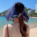 2023New Big Brim High-End Fashion Sun Hat Women's Summer Sun-Proof Face Cover Popular Uv Protection Sun Hat. 