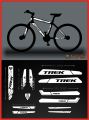 TRECK Push Bike Cycle Stickers Mountain Bike Luminous Reflective & PVC Plotter Cutting Stickers 11 Piece Full Set. 