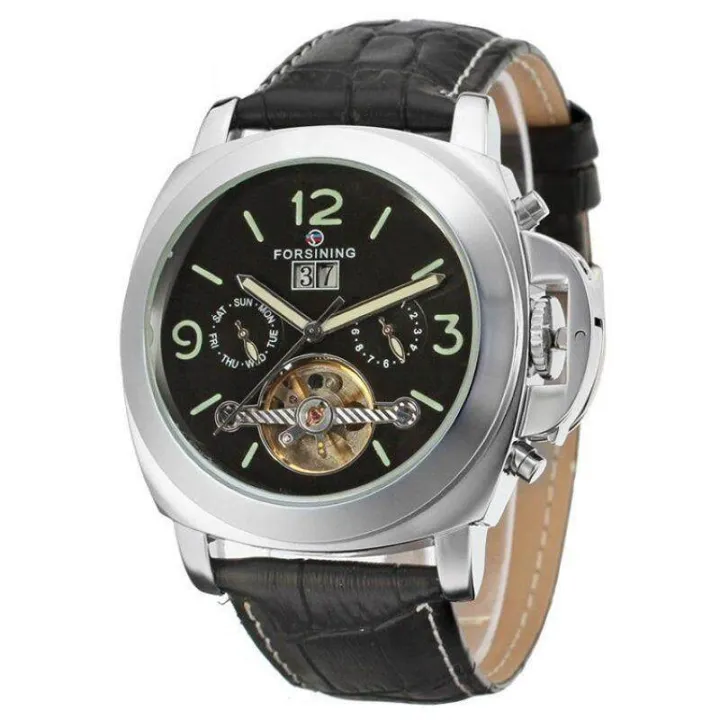 2016 New Watches Automatic Watch Mechanism Luminous Hands Day Square Watch Wristwatch+Gift Box Free Ship