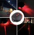 Bicycle Laser Lights 5 LED 2 Lasers 3 Modes Bike Taillight Rear Light Safety Warning. 