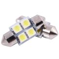 DC 12V 30mm 4 5050 SMD Car Interior Dome Festoon LED Light White 2 Pcs. 