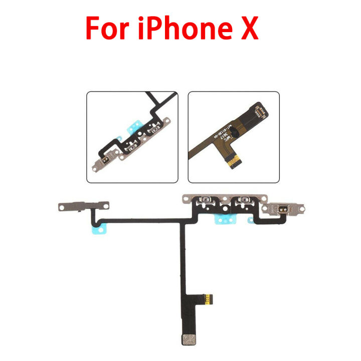 Volume%20Flex%20Replacement%20For%20iPhone%20X%20XR%20XS%20Max%20Volume%20Control%20Mute%20Button%20Switch%20Flex%20Cable%20With%20Metal%20Brackets%20-%20Image%204