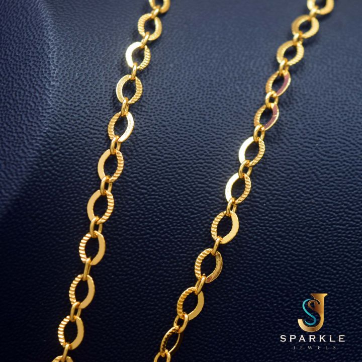 Gold%20plated%20Rich%20Look%20New%20Half%20Machine%20Cut%2005MM%20Link%20Chain%2018%20Inch%20-%20Image%203