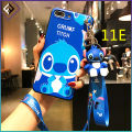 Stitch Phone Case Infinix Note 3 7 7 Lite 8 8i 10 10 Pro 11 11 Pro 11i 11s Phone Casing Cartoon Stitch Wristband Lanyard Strap Silicone Shockproof Phone Cover. 