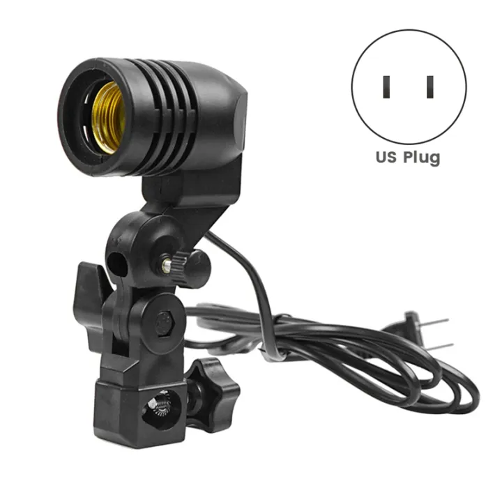 1%20PCS%20Light%20Lamp%20Photo%20Studio%20E27%20AC%20Socket%20Photography%201.8M%20Cable%20Cord%20Bulb%20Stand%20with%20Umbrella%20Holder%20Bulb%20Mount%20Black%20Lamp%20Holder%20Nylon%20US%20Plug%20-%20Image%202