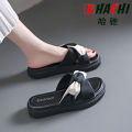 Thick Bottom Summer Hachi Beach Sandals New Versatile Non Slip Outdoor 2024 Cross Instafamous Design Sense Female Sandals. 