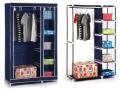 2 Door Storage Wardrobe Foldable and Movable Cloth/Fabric Wardrobe with Zip Up Collapsible Cupboard. 