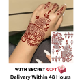 MTSSI Henna Brown Mehndi Stickers for Hand Temporary Body Art Waterproof Tattoos for Women. 