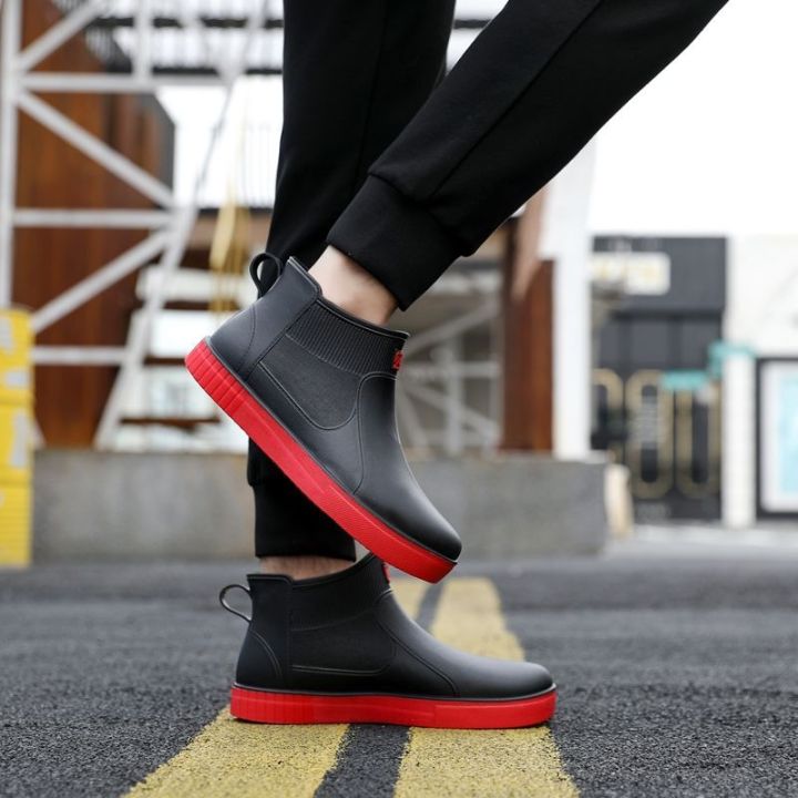 Rain%20Boots%20Waterproof%20Stylish%20Water%20Shoes%20Men's%20Rain%20Boots%20Short%20Tube%20Mid%20Tube%20Kitchen%20Anti-Slip%20Rubber%20Shoes%20Lightweight%20and%20Extra%20Thick%20Summer%20Rubber%20Boots%20-%20Image%205