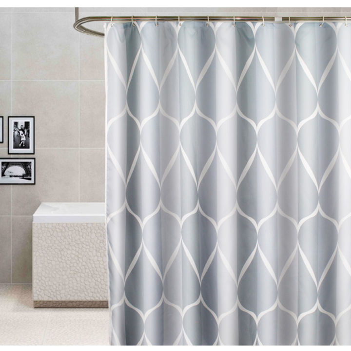 Waterproof%20Shower%20Curtains%20Set%20With%2012%20Hooks%20Thickened%20Washable%20Quick-drying%20Bath%20Curtains%20For%20Bathroom%20(180%20X%20180cm)%20-%20Image%202
