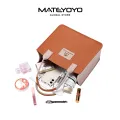 MATEYOYO Felt Bag Color Blocked Felt Tote Bag Felt Bag Thickened High-Capacity Shopping Handbag Daily Commuting Bakery Coffee Shop Shoulder Bag Simple And Fashionable Office Handbag. 