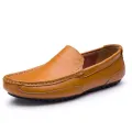 【ZIME】Men's Leather Casual Shoes Outdoor Fashion Men Loafers Spring Autumn Cow Leather Loafers Soft Comfortable Male Business shoes. 