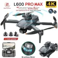 2024 New L600 PRO MAX GPS Drone 5KM 4K Professional HD Dual Camera 3-Axis Gimbal 360 Obstacle Avoidance Brushless Quadcopter Toy. 
