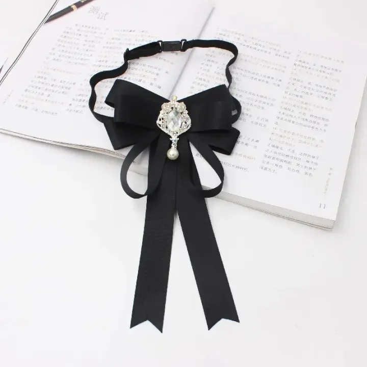 Bow%20bow%20tie%20women's%20shirt%20white%20collar%20tie%20to%20work%20-%20Image%202