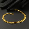 Gold Flat Bismark Bracelet Chain Stylish Golden Men Designs Guaranteed Love Necklace Plated Stylish Boy Design Gift TR-MB. 