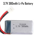3.7V 380mAh 25C Li-Po Battery Mini Rechargeable Lithium Polymer LiPo Battery for RC Airplane Toy Arduino Electronics. 