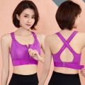 Women Sports Bras Tights Crop Top Yoga Vest Front Zipper Plus Size Adjustable Strap Shockproof Gym Fitness Athletic Brassiere. 