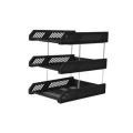 New Three-Layer File Rack Vertical Plastic A4 File Tray Stackable File Storage Rack for Home Office School. 