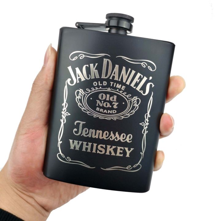 Portable Stainless Steel Hip Jack Daniels Flask 9OZ BLACK