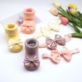 socks baby Fashion Baby Girls Headband + Socks Set 0-12 Months Cute Toddler Princess Socks Autumn Infant Bowknot Socks Elastic Hair Bands. 
