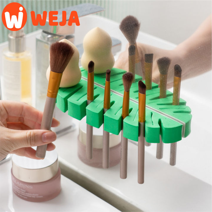Cosmetic brush rack bathroom storage rack multifunctional beauty brush drying rack hanging toothbrush toothpaste finishing rack