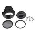 CPL UV Filter Kit 58mm for Canon EOS 700D 100D 600D 1200D Lens Hood Cap. 
