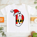 New Letters A-H Merry Christmas T-Shirt Funny Christmas Hat Tshirt Kids Clothes Boys Girls T Shirt Short Sleeve T-Shirts Top. 
