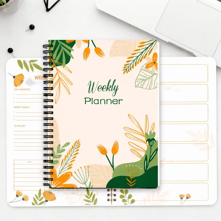 Undated Weekly Planner To Do List Notebook Daily Schedules Spiral Goals ...