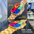 Oteeto TU81 Gold Edition Ultra Amoled Display Smartwatch 3 Straps. 