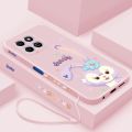 Honor X8b X7b X8a 5G X7a X6a Cute Stellalou Casing Square Edges Liquid Silicon Back TPU Soft Case with Lanyard Cover. 