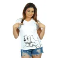 Privi Fashion Printed White T-Shirt for Women. 