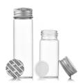 Portable Sample Jars Decorative Glass Vials Mini Glass Bottles Empty Storage Vials Aluminium Cap Containers. 