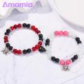 Heart-shaped Couple Bracelet Spider Heart Magnetic Couple Bracelet Colorful Beads Jewelry Gift for Halloween less Than. 