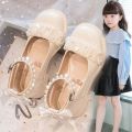Girls' Shoes Princess Little Leather Shoes2023Summer New Soft Bottom Children's Spring and Autumn Black Shoes SummerjkDress. 