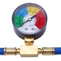 R134A Car Ac Refrigerant Charge Hose Kit Recharge Hose With Gauge,A/C 1/2 Recharge Measuring Kit Can Tap Air Conditioning Pressure Gauge. 