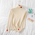 Women slim turtleneck sweaters fall winter casual Korean love bottomed knit tops stylish elegant knitwear jumper basic pullover. 