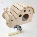 Pet Hideout Pet Wooden House Hamster House Hamster Corner House for Small Syrian Gerbil Hamsters B. 